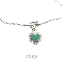 Tiffany & Co. 925 Silver Blue Enamel RTT LOVE Toggle 7 Bracelet M1039