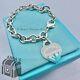 Tiffany & Co. 925 Silver Blue Enamel Splash Rtt Heart Tag 8 Bracelet (pouch)