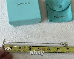 Tiffany & Co. 925 Sterling Silver Blue Enamel Heart Love Toggle Bracelet Small