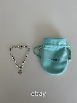 Tiffany & Co. Beaded Bracelet With Tiffany Heart Blue Enamel