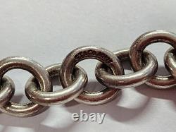Tiffany & Co Blue Enamel 925 Silver RETURN TO TIFFANY Heart Bracelet 8