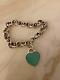 Tiffany & Co Blue Enamel 925 Silver Return To Tiffany Heart Tag Link Bracelet