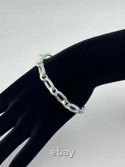 Tiffany & Co. Blue Enamel Clasping Oval Link Bracelet, Tiffany Blue Bracelet