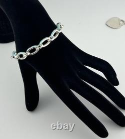 Tiffany & Co. Blue Enamel Clasping Oval Link Bracelet, Tiffany Blue Bracelet