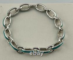 Tiffany & Co. Blue Enamel Clasping Oval Link Bracelet, Tiffany Blue Bracelet
