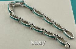 Tiffany & Co. Blue Enamel Clasping Oval Link Bracelet, Tiffany Blue Bracelet