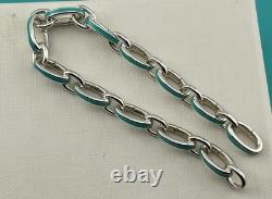 Tiffany & Co. Blue Enamel Clasping Oval Link Bracelet, Tiffany Blue Bracelet