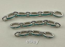 Tiffany & Co. Blue Enamel Clasping Oval Link Bracelet, Tiffany Blue Bracelet
