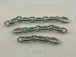 Tiffany & Co. Blue Enamel Clasping Oval Link Bracelet, Tiffany Blue Bracelet