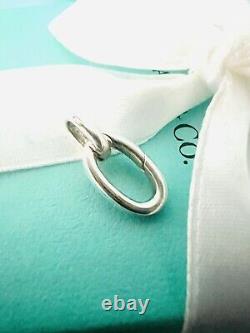 Tiffany & Co. Blue Enamel Clasping Oval Link Jump Ring Bracelet Extender Silver