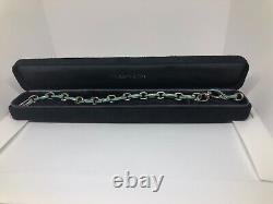 Tiffany & Co. Blue Enamel Clasping Oval Link bracelet For Charms Silver 9
