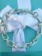 Tiffany & Co. Blue Enamel Clasping Oval Link Bracelet For Charms Sterling Silver