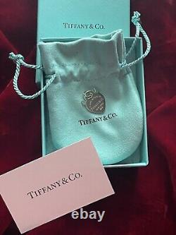 Tiffany & Co Blue Enamel Devil Heart Charm Pendant For Bracelet / Necklace Box