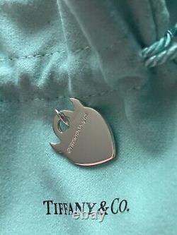 Tiffany & Co Blue Enamel Devil Heart Charm Pendant For Bracelet / Necklace Box