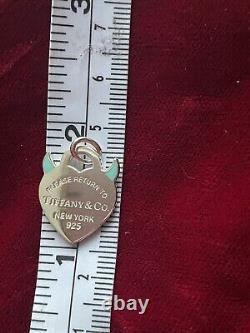 Tiffany & Co Blue Enamel Devil Heart Charm Pendant For Bracelet / Necklace Box