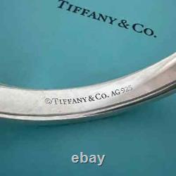 Tiffany & Co. Blue Enamel Flower Bangle Sterling Silver RARE Retired