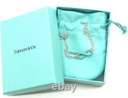 Tiffany & Co. Blue Enamel Infinity Chain Bracelet Silver 925 #4132