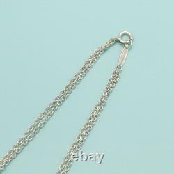 Tiffany & Co. Blue Enamel Infinity Double Chain Bracelet 6.2 Silver 925