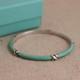 Tiffany & Co Blue Enamel Kiss Bangle Sterling Silver Signature X Bracelet Love