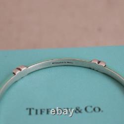 Tiffany & Co Blue Enamel Kiss Bangle Sterling Silver Signature X Bracelet Love