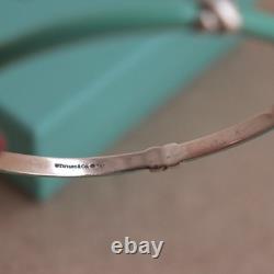 Tiffany & Co Blue Enamel Kiss Bangle Sterling Silver Signature X Bracelet Love