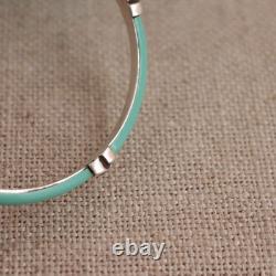 Tiffany & Co Blue Enamel Kiss Bangle Sterling Silver Signature X Bracelet Love