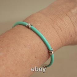 Tiffany & Co Blue Enamel Kiss Bangle Sterling Silver Signature X Bracelet Love