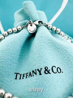 Tiffany & Co Blue Enamel Mini Heart Tag Bead Bracelet Return to Tiffany