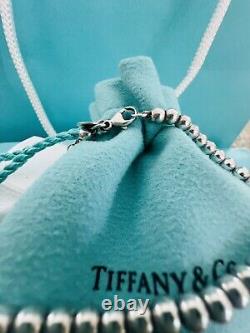 Tiffany & Co Blue Enamel Mini Heart Tag Bead Bracelet Return to Tiffany