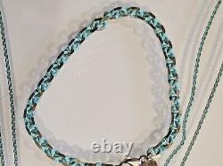 Tiffany & Co Blue Enamel Necklace & Bracelet Beautiful all packaging included