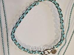 Tiffany & Co Blue Enamel Necklace & Bracelet Beautiful all packaging included