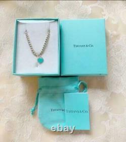 Tiffany & Co. Blue Enamel Return to Heart Mini Ball Bead Bracelet A1