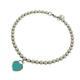 Tiffany & Co. Blue Enamel Return To Heart Mini Ball Bead Bracelet Silver