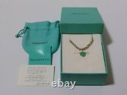 Tiffany & Co. Blue Enamel Return to Heart Mini Ball Bead Bracelet Silver 925