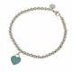 Tiffany & Co. Blue Enamel Return To Mini Heart Bracelet Silver 925 Withbox H1097
