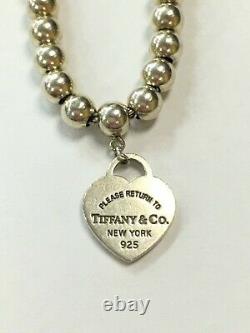 Tiffany & Co. Blue Enamel Return to Tiffany Mini Heart Bracelet Silver 925