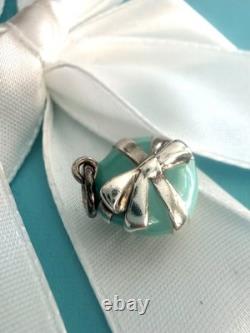 Tiffany Co Blue Enamel Silver Cupcake Charm Pendant For Necklace & Bracelet 4.4g
