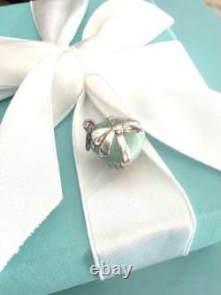 Tiffany Co Blue Enamel Silver Cupcake Charm Pendant For Necklace & Bracelet 4.4g