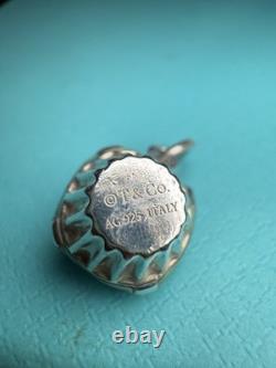 Tiffany Co Blue Enamel Silver Cupcake Charm Pendant For Necklace & Bracelet 4.4g