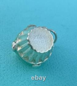 Tiffany Co Blue Enamel Silver Cupcake Charm Pendant For Necklace & Bracelet READ