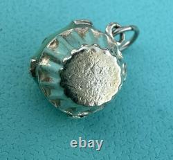 Tiffany Co Blue Enamel Silver Cupcake Charm Pendant For Necklace & Bracelet READ