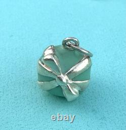 Tiffany Co Blue Enamel Silver Cupcake Charm Pendant For Necklace & Bracelet READ