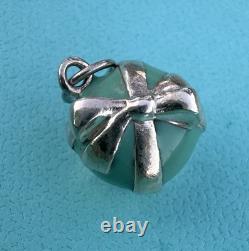 Tiffany Co Blue Enamel Silver Cupcake Charm Pendant For Necklace & Bracelet READ
