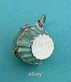Tiffany Co Blue Enamel Silver Cupcake Charm Pendant For Necklace & Bracelet READ