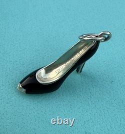 Tiffany Co Blue Enamel Silver High Heel Stiletto Pendant For Necklace & Bracelet