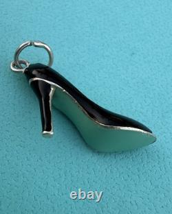 Tiffany Co Blue Enamel Silver High Heel Stiletto Pendant For Necklace & Bracelet