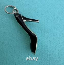 Tiffany Co Blue Enamel Silver High Heel Stiletto Pendant For Necklace & Bracelet