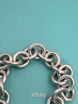 Tiffany & Co Blue Enamel & Silver Return To Tiffany Heart Tag Link Bracelet 7
