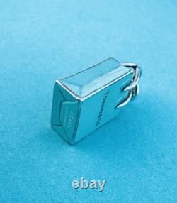 Tiffany & Co. Blue Enamel Silver Shopping Bag Pendant For Necklace & Bracelet