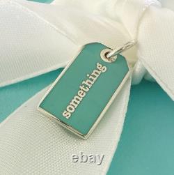 Tiffany Co Blue Enamel Silver Something Tag Charm Pendant 4 Necklace & Bracelet